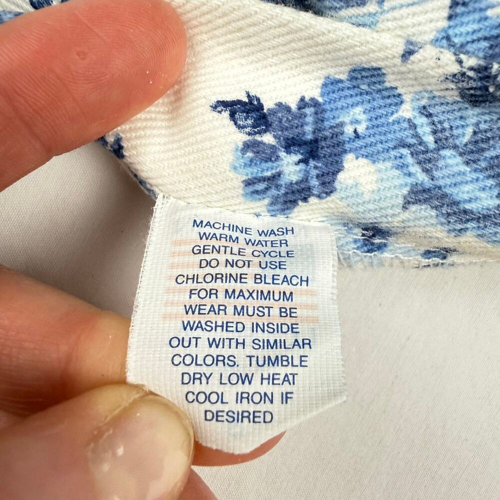 Vintage Zena II Floral Print White Denim Shorts Made in USA High Rise Size 8 NWT - Picture 8 of 14